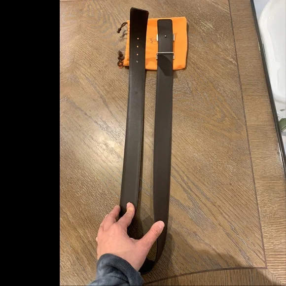 Hermes Black Belt with Silver Buckle